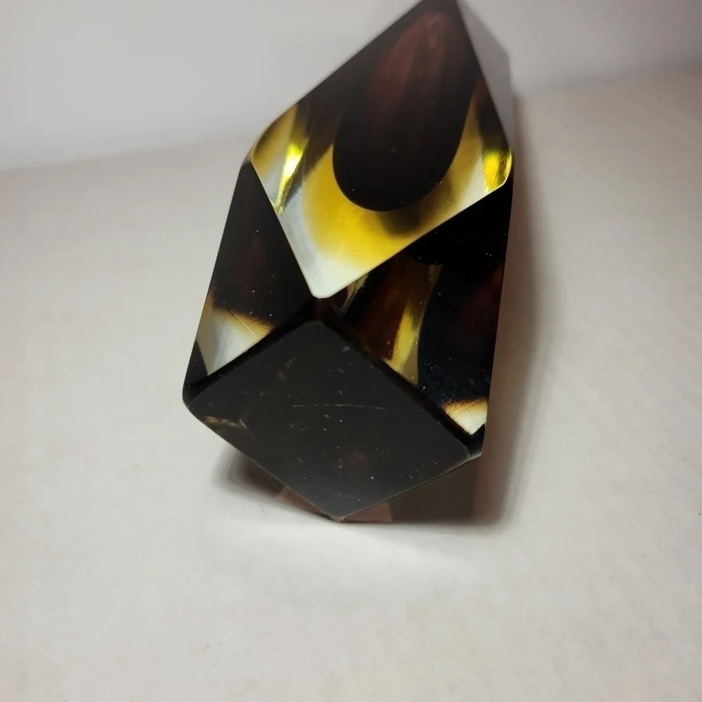 Murano Mandruzzato Sommerso Vase Multi Faceted 8